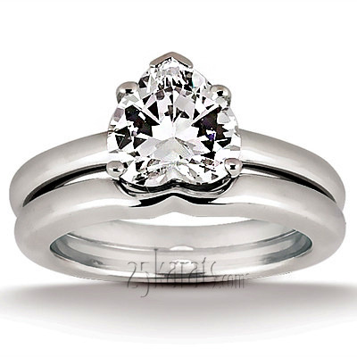 Heart Shape Solitaire Diamond Bridal Ring  - view 5 of 5