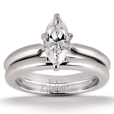 Marquise Solitaire Diamond Bridal Ring - view 5 of 5