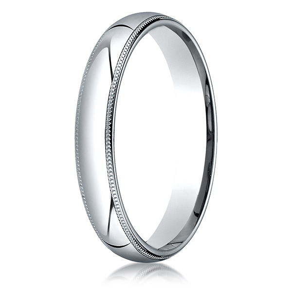 Benchmark Plain Dome Milgrain Comfort Fit Wedding Band - view 2