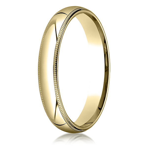 Benchmark Plain Dome Milgrain Comfort Fit Wedding Band - view 3