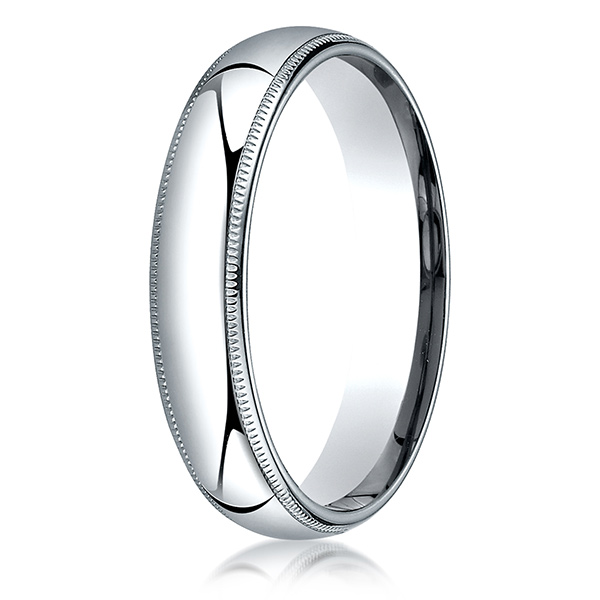 Benchmark Plain Dome Milgrain Comfort Fit Wedding Band - view 4