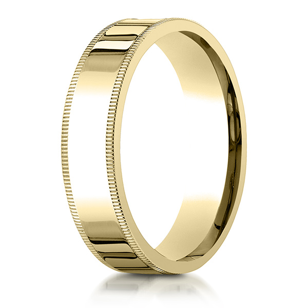 Benchmark-Plain Flat Milgrain Comfort Fit Wedding Band - view 4