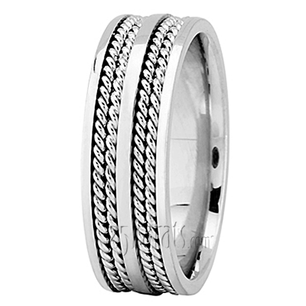 Two Row Double Braided Wedding Band - view 2