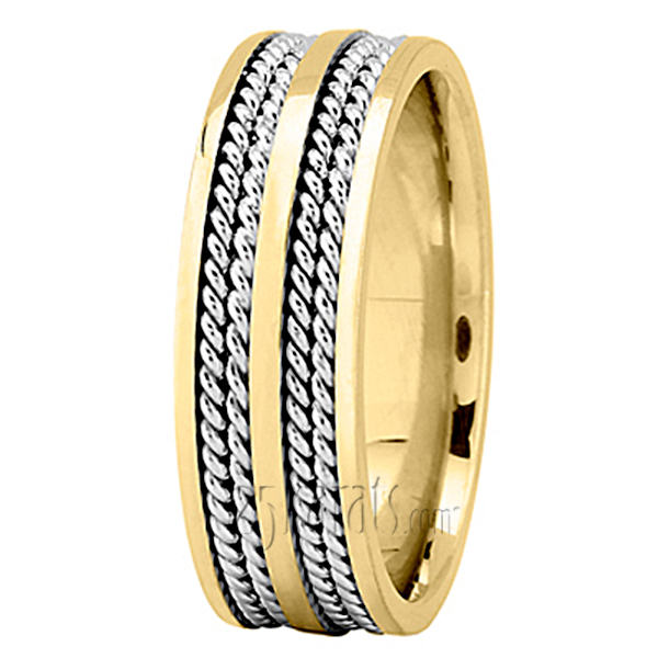 Two Row Double Braided Wedding Band - view 4