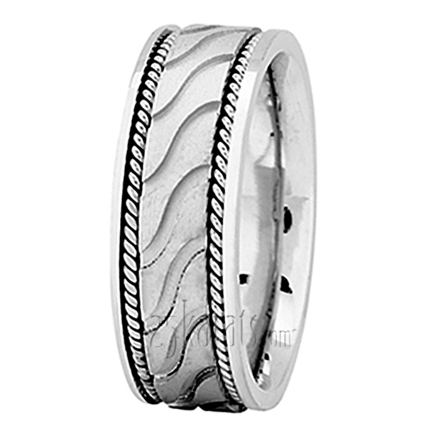 Wave Cut Braided Wedding Ring - view 2