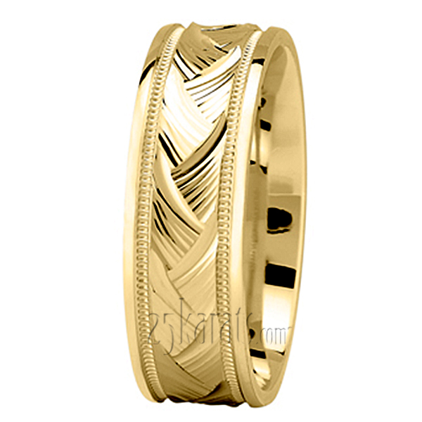 Fancy Incised Designer Wedding Band - view 3