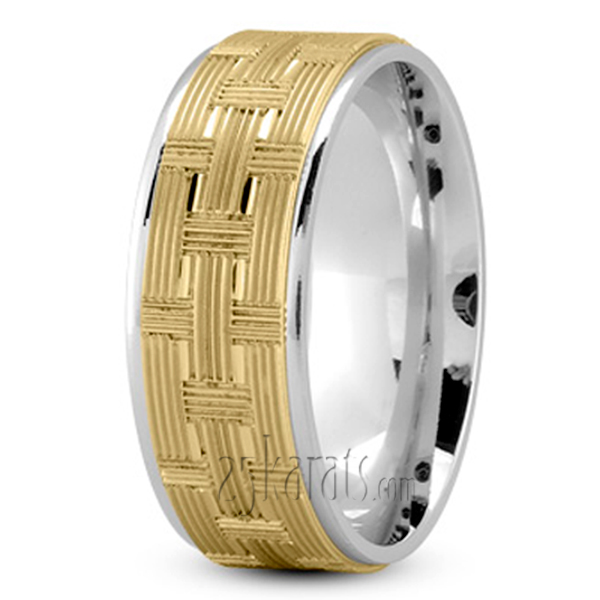 Woven Basket Pattern Wedding Band - view 4