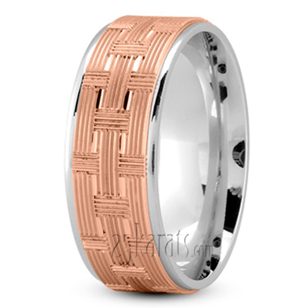 Woven Basket Pattern Wedding Band - view 5