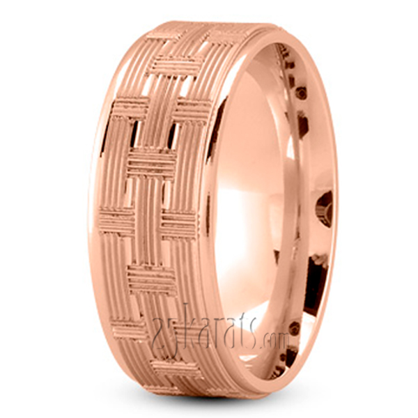 Woven Basket Pattern Wedding Band - view 6