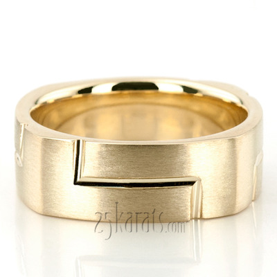 Fashionable L Cut Square Wedding Ring  - view 1 of 4