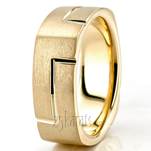 Fashionable L Cut Square Wedding Ring  - view 4