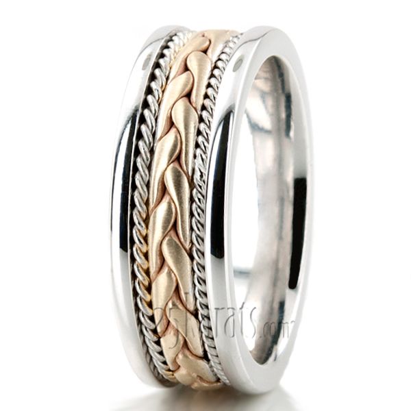 Braided Elegant Hand Woven Wedding Band  - view 3