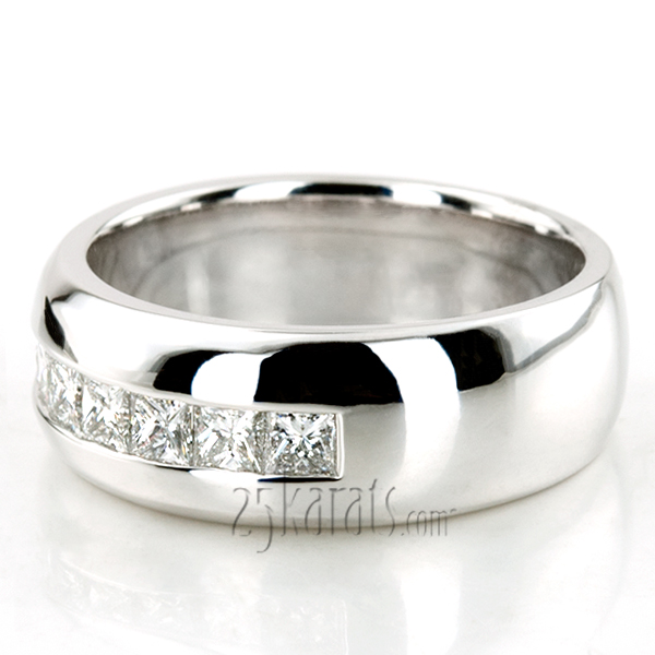 1.19 ct. Princess Cut Channel Set Diamond Man Ring - view 2