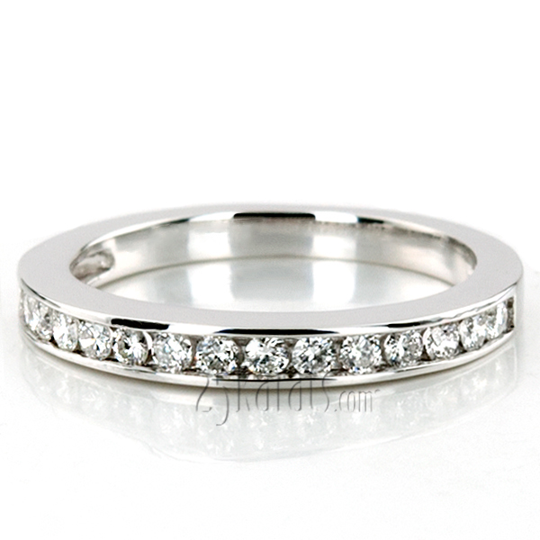 Classic Round Cut Channel Set Diamond Wedding Band (0.30ct. tw.) - view 5