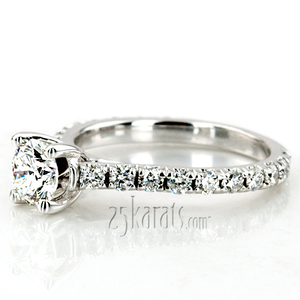 Micro Pave Set Classic Cathedral Diamond Engagement Ring (7/8 ct. t.w.) - view 6