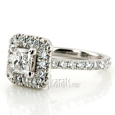 Micro Pave Setting Halo Engagement Ring (7/8 ct. t.w.) - view 11 of 11