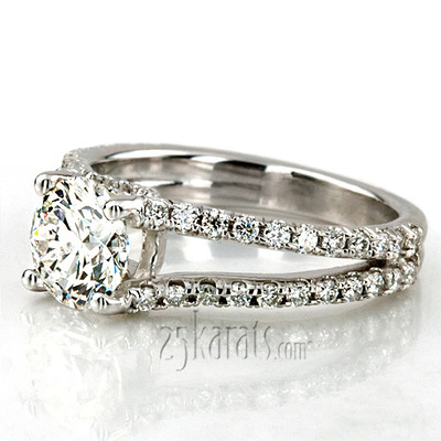 Micro Pave Set Split Shank Diamond Engagement Ring (1/2 ct. t.w.) - view 6 of 6