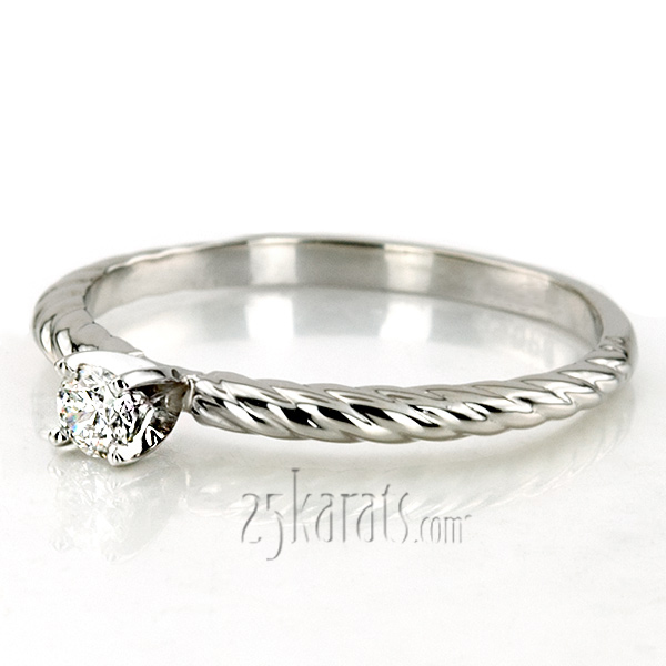 Antique Solitaire Diamond Bridal Ring - view 7