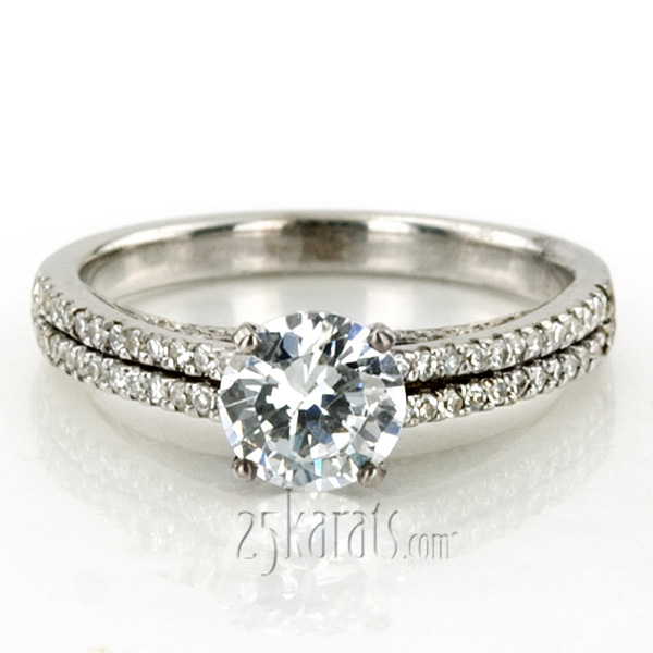 Split Shank With Scroll Work Diamond Engagement Ring (1/3 ct. t.w.) - view 5