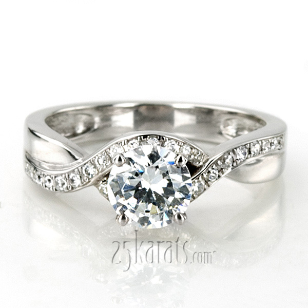 Micro Pave Set Infinity Diamond Engagement Ring (1/4 ct. t.w.) - view 4