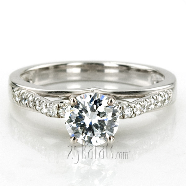 Micro Pave Set Diamond Engagement Ring (1/5 ct. t.w.) - view 5