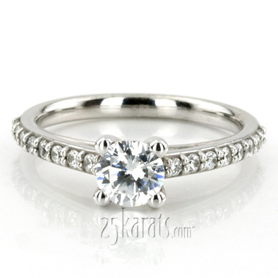 Contemporary Shared Prong  Engagement Ring  - view 5 of 5