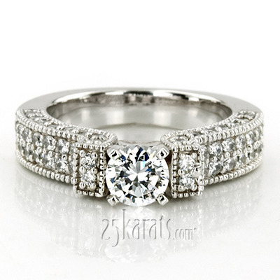 Bead Set Diamond Engagement Ring (1.02 ct.tw) - view 6 of 6