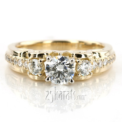 Micro Pave Scroll Diamond Engagement Ring (1/3 ct. t.w.) - view 5 of 5