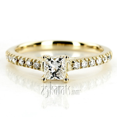 Trellis Princess Cut Center Diamond Engagement Ring (0.12 t.c.w.) - view 4 of 4