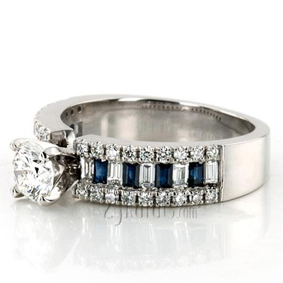 Engagement Ring With Sapphire And Diamond Baguettes (1.25 ct. t.w.) - view 11 of 11