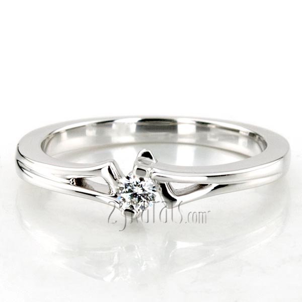 Tension Set Elegant Solitaire Promise Ring (0.08ct. tw.) - view 3