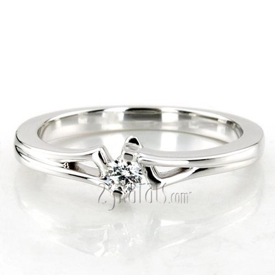 Tension Set Elegant Solitaire Promise Ring (0.08ct. tw.) - view 3 of 4