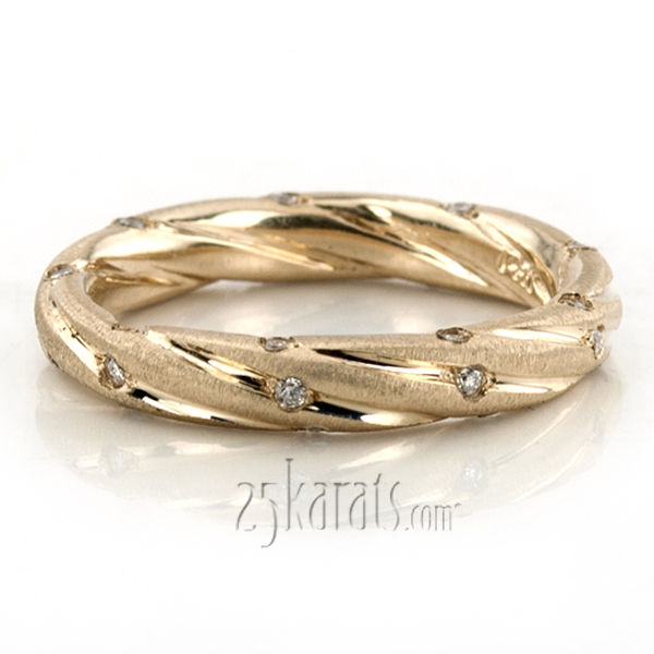 Twisted Style Diamond Wedding Band - view 3