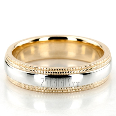 Double Milgrain Basic Design Wedding Band  - view 1 of 5