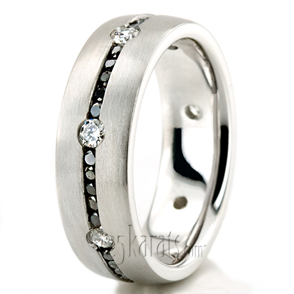 Black & White Diamond Wedding Band - view 2