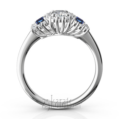 Illusion Of Time Blue Sapphire & Diamond Engagement Ring (1/2 ct. t.w. Diamonds) - view 3 of 3