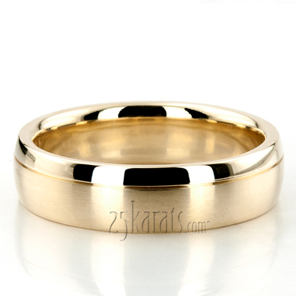 Grooved Diamond Cut Wedding Band - view 2