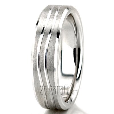 Double Wave Cut Designer Wedding Band - view 2 of 2