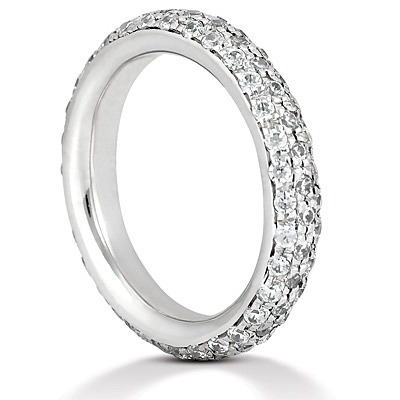 Micro Pave Set Three Row Diamond Eternity Wedding Band (0.90 ct. t.w.) - view 3