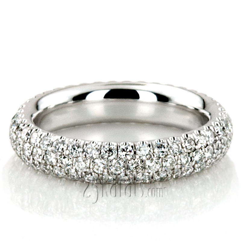 3 row micro pave shop diamond band