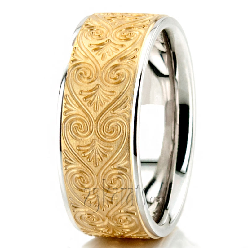 Lovely Heart Pattern Wedding Band  - view 5