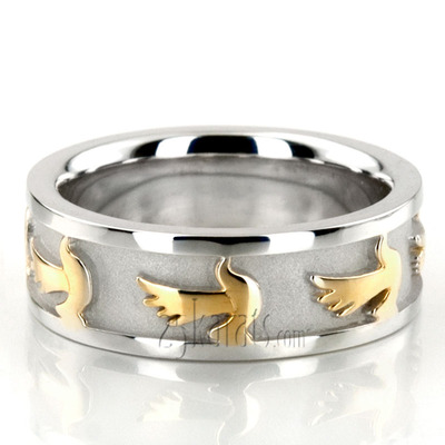 Dove Motif Religious Wedding Ring  - view 3 of 4