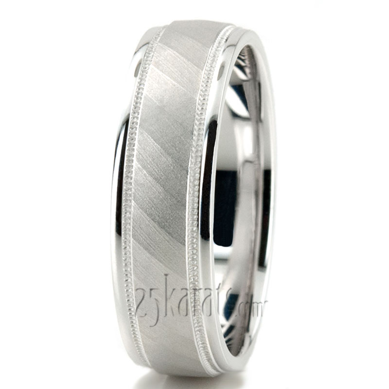 Diagonal Cut Basic Designer Wedding Ring  - view 5