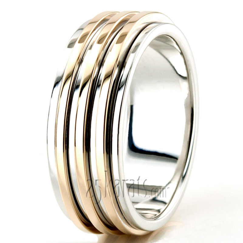 Chic Shiny Spinning Center Wedding Ring  - view 4