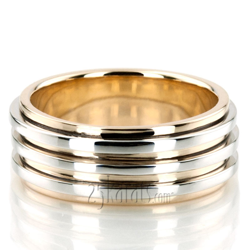 Chic Shiny Spinning Center Wedding Ring  - view 5