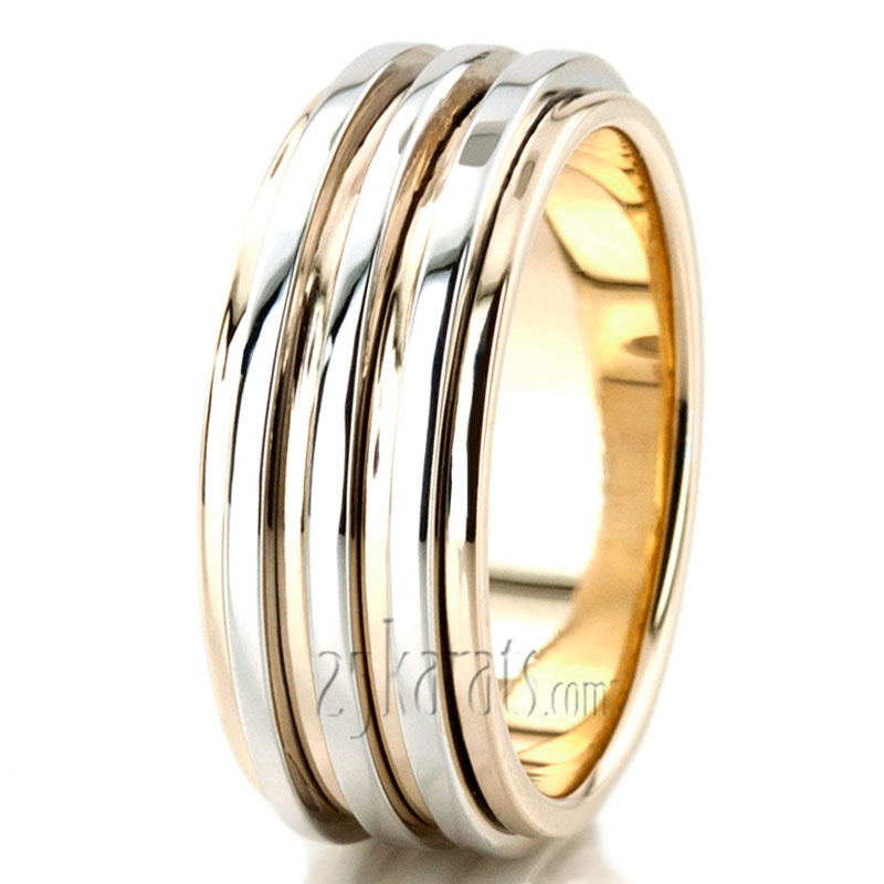 Chic Shiny Spinning Center Wedding Ring  - view 6