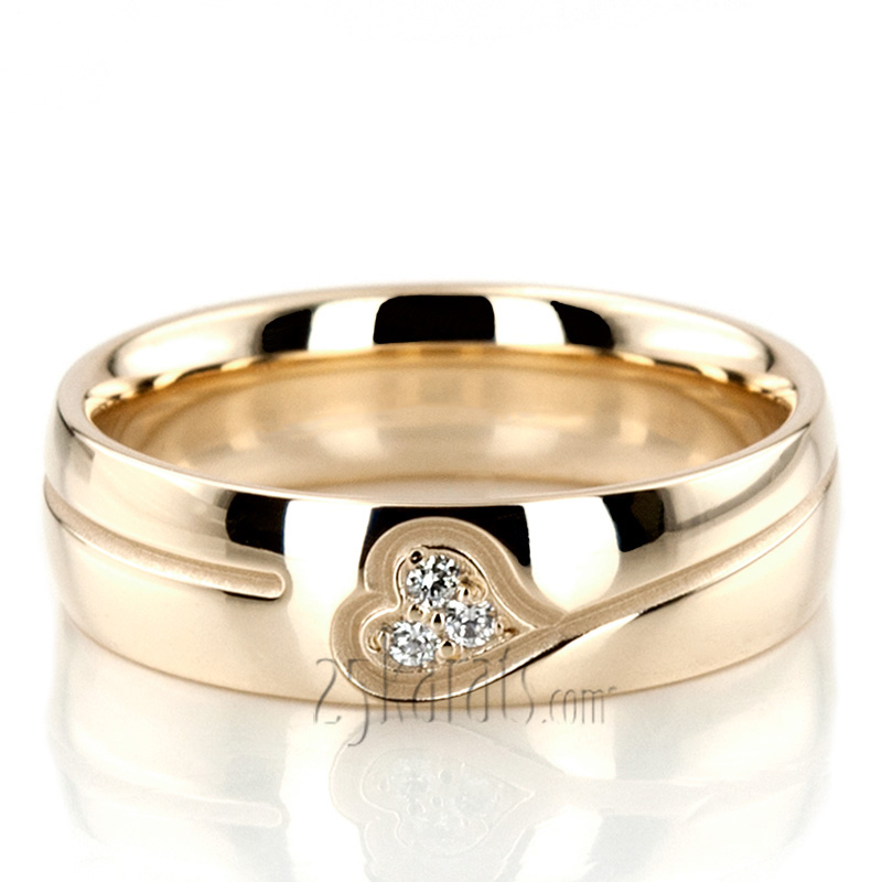 Elegant Heart Diamond Wedding Ring - view 3