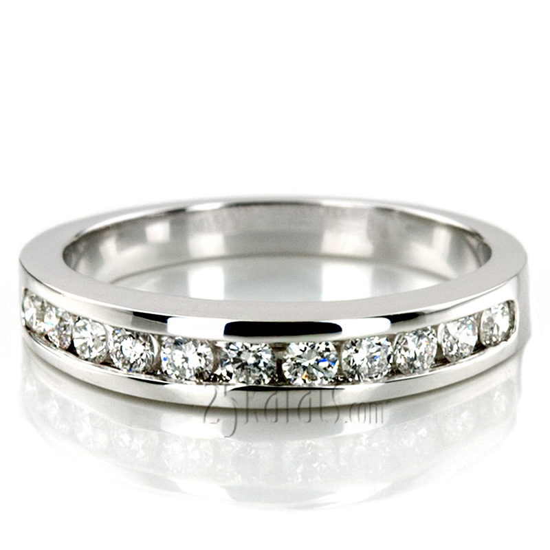 Classic Round Cut Channel Set Diamond Wedding Band (0.55ct. tw.) - view 5