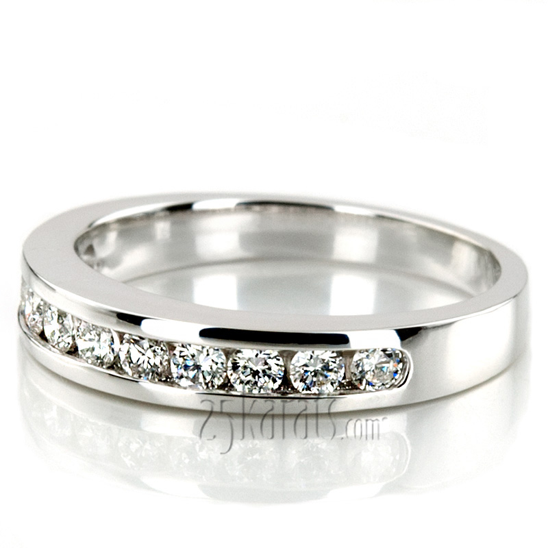 Classic Round Cut Channel Set Diamond Wedding Band (0.55ct. tw.) - view 6