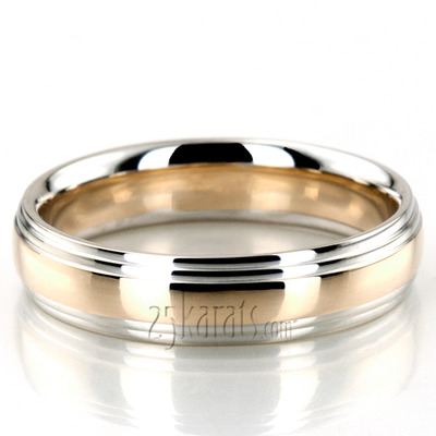 Double Step Edge Carved Design Wedding Band  - view 6 of 8